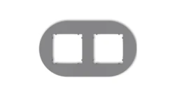 MINI Ramka uniwersalna podwójna okrągła z tworzywa szary mat 27MRTO-2