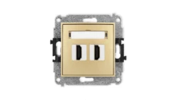 MINI Mechanizm gniazda podwójnego HDMI 2.1, 8K złoty 29MHDMI-6