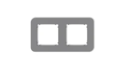 MINI Ramka uniwersalna podwójna zaokrąglona z tworzywa szary mat 27MRTZ-2