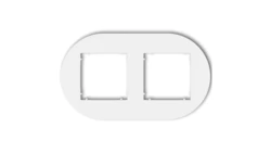 MINI Ramka uniwersalna podwójna okrągła z tworzywa biały mat 25MRTO-2