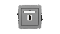 DECO Mechanizm gniazda pojedynczego HDMI 2.1, 8K szary mat 27DHDMI-5