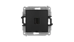 MINI Mechanizm gniazda pojedynczego HDMI 2.1, 8K, bez pola opisowego czarny mat 12MHDMIBO-5