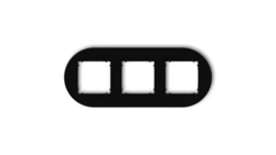 MINI Ramka uniwersalna potrójna okrągła z tworzywa czarny mat 12MRTO-3