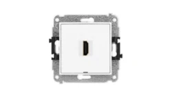 MINI Mechanizm gniazda pojedynczego HDMI 2.1, 8K, bez pola opisowego biały mat 25MHDMIBO-5