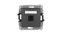 MINI Mechanizm gniazda pojedynczego HDMI 2.1, 8K grafitowy mat 28MHDMI-5