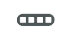 MINI Ramka uniwersalna poczwórna okrągła z tworzywa grafitowy mat 28MRTO-4