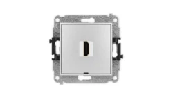 ICON Mechanizm gniazda pojedynczego HDMI 2.1, 8K, bez pola opisowego srebrny metalik 7IHDMIBO-5