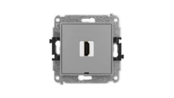 MINI Mechanizm gniazda pojedynczego HDMI 2.1, 8K, bez pola opisowego szary mat 27MHDMIBO-5