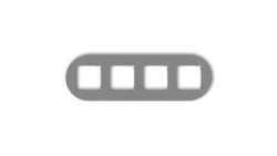 MINI Ramka uniwersalna poczwórna okrągła z tworzywa szary mat 27MRTO-4