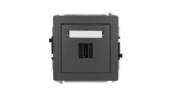 DECO Mechanizm gniazda pojedynczego HDMI 2.1, 8K grafitowy mat 28DHDMI-5