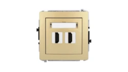 DECO Mechanizm gniazda podwójnego HDMI 2.1, 8K złoty 29DHDMI-6