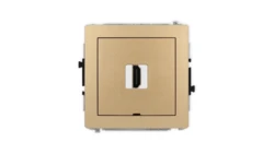 DECO Mechanizm gniazda pojedynczego HDMI 2.1, 8K, bez pola opisowego złoty metalik 8DHDMIBO-5