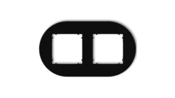 MINI Ramka uniwersalna podwójna okrągła z tworzywa czarny mat 12MRTO-2