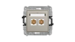 ICON Mechanizm gniazda antenowego podwójnego typu F (SAT) pozłacany taupe 60IGF-2.1