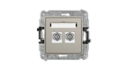 ICON Mechanizm gniazda antenowego podwójnego typu F (SAT) niklowany taupe 60IGF-2