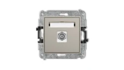 ICON Mechanizm gniazda antenowego pojedynczego typu F (SAT) niklowany taupe 60IGF-1