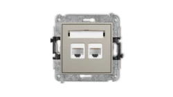 ICON Mechanizm gniazda komputerowego podwójnego 2xRJ45, kat. 5e, 8-stykowy taupe 60IGK-2