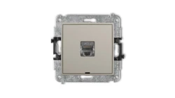 ICON Mechanizm gniazda komputerowego pojedynczego 1xRJ45, kat. 6, ekranowany, 8-stykowy, bez pola opisowego taupe 60IGKBO-5