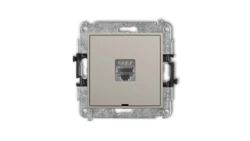 ICON Mechanizm gniazda komputerowego pojedynczego 1xRJ45, kat. 7, ekranowany, 8-stykowy, bez pola opisowego taupe 60IGKBO-9