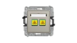 ICON Mechanizm gniazda światłowodowego/optycznego podwójnego taupe 60IGOP-2