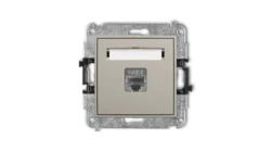 ICON Mechanizm gniazda komputerowego pojedynczego 1xRJ45, kat. 7, ekranowany, 8-stykowy taupe 60IGK-9