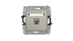 ICON Mechanizm gniazda komputerowego pojedynczego 1xRJ45, kat. 8, ekranowany, 8-stykowy taupe 60IGK-11