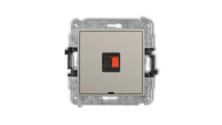 ICON Mechanizm gniazda głośnikowego pojedynczego, bez pola opisowego taupe 60IGGBO-1