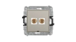 ICON Mechanizm gniazda głośnikowego poj., bez opisu (banan - czerwony i czarny, pozłacany, 4 mm2, do lutowania) taupe 60IGGBO-3