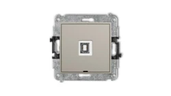 ICON Mechanizm gniazda pojedynczego USB A-B 2.0, bez pola opisowego taupe 60IGUSBBO-3