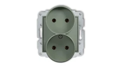 ICON Mechanizm gniazda podwójnego do ramki bez uziemienia 2x2P (bez przesłon torów prądowych) szałwiowy 61IGPR-2