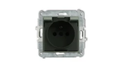 ICON Mechanizm gniazda bryzgoszczelnego z uziemieniem 2P+Z (klapka dymna, przesłony torów prądowych) szałwiowy 61IGPB-1zdp