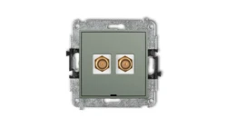 ICON Mechanizm gniazda antenowego podwójnego typu F (SAT) pozłacany, bez pola opisowego szałwiowy 61IGFBO-2.1