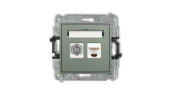 ICON Mechanizm gniazda antenowego poj. typu F (SAT) + gniazda komp. poj. 1xRJ45, kat. 5e, 8-stykowy szałwiowy 61IGFK-1