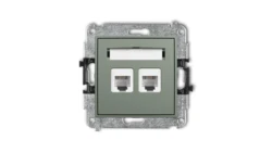 ICON Mechanizm gniazda telefonicznego podwójnego 2xRJ11, 4-stykowy, beznarzędziowe szałwiowy 61IGT-2