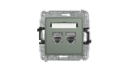 ICON Mechanizm gniazda komputerowego podwójnego 2xRJ45, kat. 7, ekranowany, 8-stykowy szałwiowy 61IGK-10