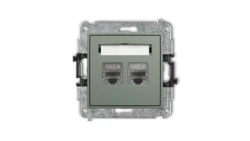 ICON Mechanizm gniazda komputerowego podwójnego 2xRJ45, kat. 8, ekranowany, 8-stykowy szałwiowy 61IGK-12