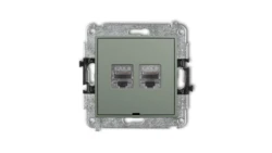 ICON Mechanizm gniazda komputerowego podwójnego 2xRJ45, kat. 8, ekranowany, 8-stykowy, bez pola opisowego szałwiowy 61IGKBO-12