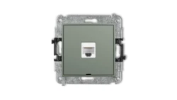 ICON Mechanizm gniazda komputerowego pojedynczego 1xRJ45, kat. 6A, 8-stykowy, bez pola opisowego szałwiowy 61IGKBO-7