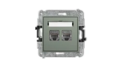 ICON Mechanizm gniazda komputerowego podwójnego 2xRJ45, kat. 6, ekranowany, 8-stykowy szałwiowy 61IGK-6