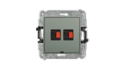 ICON Mechanizm gniazda głośnikowego podwójnego, bez pola opisowego szałwiowy 61IGGBO-2