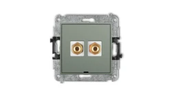 ICON Mechanizm gniazda głośnikowego poj., bez opisu (banan - czerwony i czarny, pozłacany, 4 mm2, skręcany) szałwiowy 61IGGBO-4