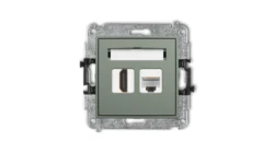 ICON Mechanizm gniazda pojedynczego HDMI 2.0, 4K + gniazda komp. poj. 1xRJ45, kat. 5e, 8-stykowy szałwiowy 61IGHK