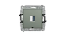ICON Mechamizm gniazda pojedynczego USB A-A 3.0, bez pola opisowego szałwiowy 61IGUSBBO-5