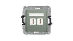 ICON Mechanizm gniazda podwójnego 2xUSB A-A 2.0 szałwiowy 61IGUSB-2