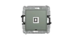 ICON Mechanizm gniazda pojedynczego USB A-B 2.0, bez pola opisowego szałwiowy 61IGUSBBO-3