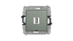 ICON Mechanizm gniazda pojedynczego USB A-A 2.0, bez pola opisowego szałwiowy 61IGUSBBO-1