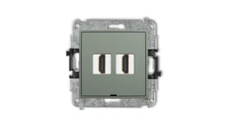 ICON Mechanizm gniazda podwójnego HDMI 2.1, 8K, bez pola opisowego szałwiowy 61IHDMIBO-6