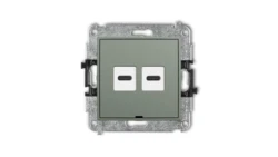 ICON Mechanizm ładowarki USB podwójnej 2xUSB C, 20W max., bez pola opisowego szałwiowy 61ICUSBBO-7