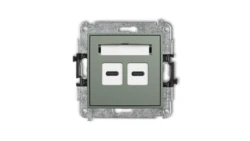 ICON Mechanizm ładowarki USB podwójnej 2xUSB C, 20W max. szałwiowy 61ICUSB-7