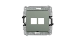 ICON Mechanizm gniazda multimedialnego podwójnego bez modułu, bez pola opisowego (standard Keystone) szałwiowy 61IGMBO-2P